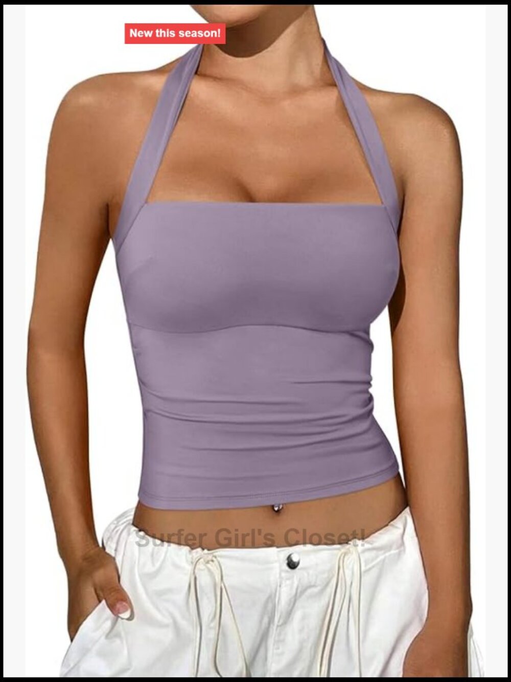 Women's Sleeveless Halter Crop Tank Top Y2K Going Out Summer Top